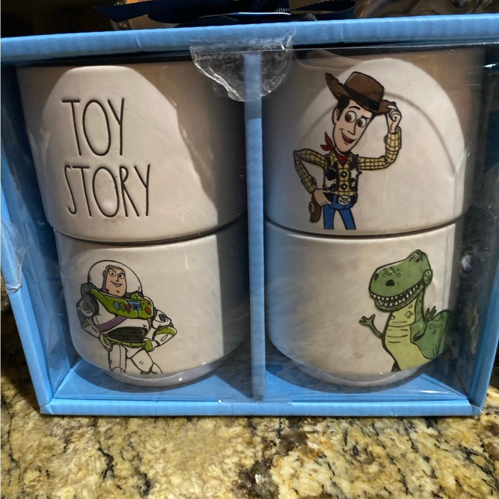 Rae Dunn Disney Pixar TOY STORY stacking Ramekin set of 4 Buzz, Woody & Rex NEW!